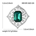 Openwork Diamond Frame Brooch With Large Rectangular Crystal view 5