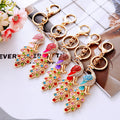 Multicolor Crystal Peacock Keychains in Five Colors plus Assorted Option view 2