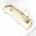 White Enamel RV Camper Van Brooch Red Stripe Gold Edge view 4