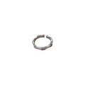 Silver Tone Bamboo Texture Open Ring With Clear Stones And Unlisted Gold Style view 5