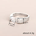 Silver Modern Wide Shoulder Round CZ Ring Sizes 6-10 view 4