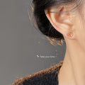 Gold Stainless Steel Open Heart Screw Back Ear Bone Stud view 2