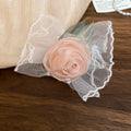 Rose And Sheer Ruffle Wrist Corsage In Red White Or Pale Pink view 8