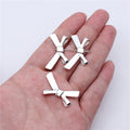 Large Metal Bow Charms in Five Silver Gold and Bronze Finishes view 1