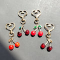 Gold Heart Cherry Resin Keychains Lobster Clasp 4 Styles view 4