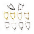 U Shaped Hinged Earring Findings with Bottom Loops in Five Finishes view 7