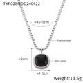 Gold Steel Cushion Stone Pendant Necklace Heart Drop Earrings view 9