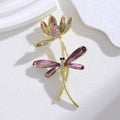 Pink Gold Tone Dragonfly Metal Brooch Pin for Jackets and Lapels view 5