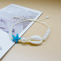 Adjustable Cowrie Shell, Blue Starfish And Beaded Cord Bracelet view 6