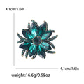 Layered Crystal Flower Brooch in Five Jewel Colorways view 5