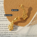 Irregular Wavy Sculptural Metal Stud Earrings Gold Steel view 2