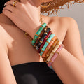 Bamboo Shape Resin Stretch Bracelet in Nine Colorways view 3