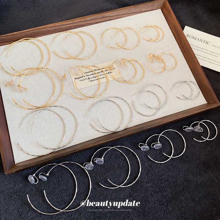 Gold and Silver Tone Large Hoop Earrings Statement Fashion Jewelry