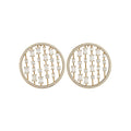 Open Circle Crystal Stud Earrings In Gold And Silver view 5