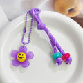Smiley Face Daisy Flower Braided Cord Charm with Bead Accents view 6