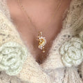 Gold Crystal Horse Head Pendant Necklace Pendant Jewelry view 4
