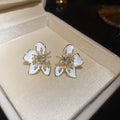 Floral Bow and Butterfly Drop Stud Earrings in Two Designs view 7