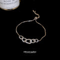 Silver Crystal Horseshoe Flower Oval Link Bracelets Three view 4