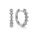 Silver-Tone Five-Stone Cubic Zirconia Huggie Hoops, 18 mm Pair view 2