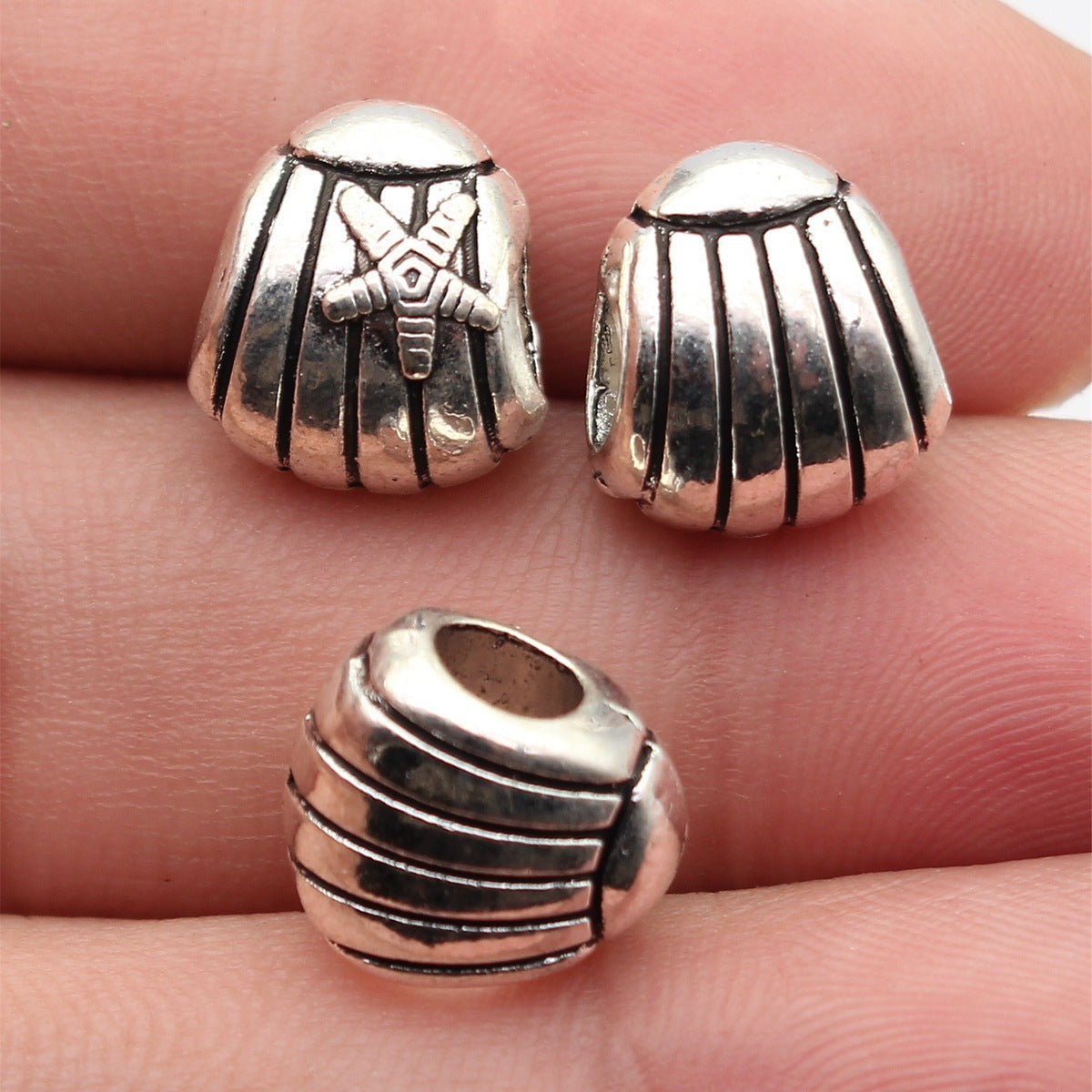 13x12x9.3mm 3.4g Antique Silver Zinc Alloy Starfish Shell Large Hole Beads for Bracelet Jewelry Making