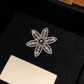 Rhinestone Flower Pearl Brooches Gold Silver Two Tones view 7