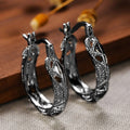 Filigree Openwork Oval Hoop Earrings Four Metal Finishes view 4