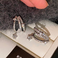 Silver Crystal Star Fringe Stud Earrings Fashion Jewelry view 6