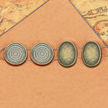 Vintage Alloy Bead Cabochon Tray Pendant Base