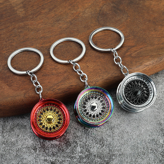 BBS Wheel Style Zinc Alloy Car Keychain Pendant Accessory