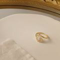 Gold-Tone Open Adjustable Evil Eye Crystal Accent Ring view 4