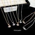 Crystal Evil Eye Pendant Necklaces Bracelets Gold Silver Six Styles view 1