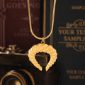 Twisted Crescent Horn Pendant Necklaces Gold Chain and Cord view 2