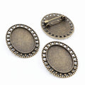 Beaded Oval Brooch Blank Jewelry Making Components view 4