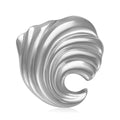 Sculpted Wave Curl Brooch in Two Metal Tones for Jackets Scarves and Lapels view 5