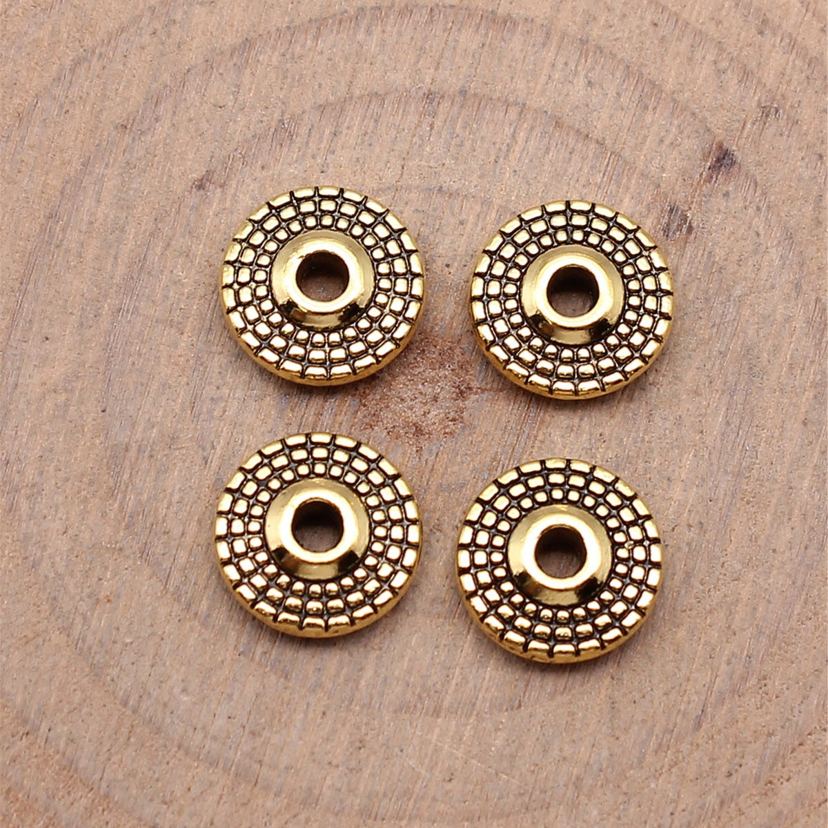 10x10mm 0.86g Multicolor Zinc Alloy Round Wheel Small Hole Spacer Beads for DIY Bracelet Necklace Making