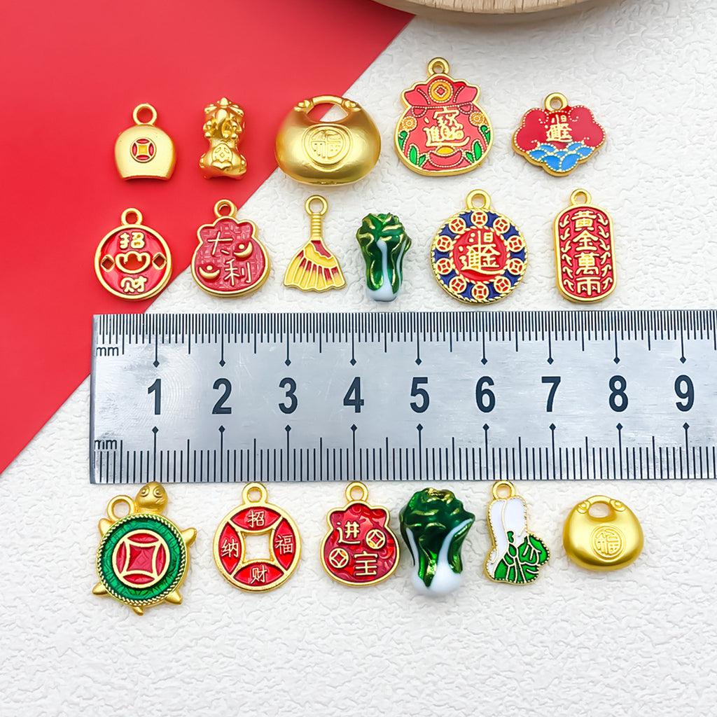Gold Tone Zinc Alloy Ingot Lucky Bag Charm Pendant for DIY Necklace Bracelet Keychain