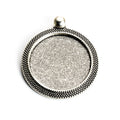 Round Ribbed Edge Pendant Tray Jewelry Making Component view 5