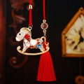 Crystal Horse Rearview Mirror Tassel Car Ornaments in Five Options view 2