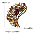 Large Crystal Wheat Spray Brooch with Faceted Stones view 7
