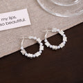 Silver Tone Irregular Clear Look Open C Hoop Earrings view 2