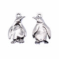 Double-Sided Penguin Charm in Textured Antique Silver Tone view 3