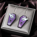 Silver Tone Coffin Printed Acrylic Hook Earrings in Six Designs view 7