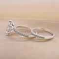 Marquise Solitaire Two-Ring Set With Matching Clear Stone Band view 3