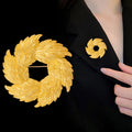 Gold Tone Olive Branch Metal Brooch Pin for Jackets and Lapels view 4