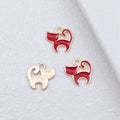 Gold Tone Enamel Cat Charms in Three Bright Colors view 2