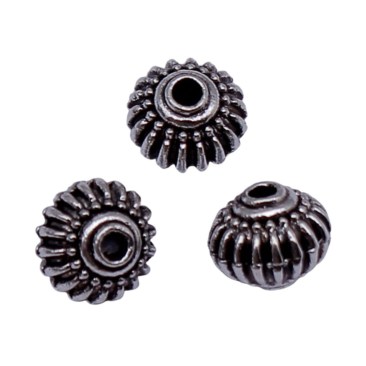7.7x7.7x6.2mm 0.93g Multicolor Zinc Alloy Round Small Hole Spacer Beads for DIY Bracelet Jewelry Making