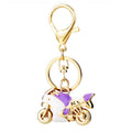 Jeweled Motorcycle Keychains in Four Colors with Fortune and Plain Loops view 5