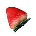 Fuzzy Strawberry Charm Pendant with Green Leaf Cap Two Colors view 4