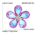 Five Petal Faceted Crystal Flower Brooch in Two Colors view 7