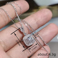 Silver Tone Square Halo Necklace and Stud Earrings Options view 4